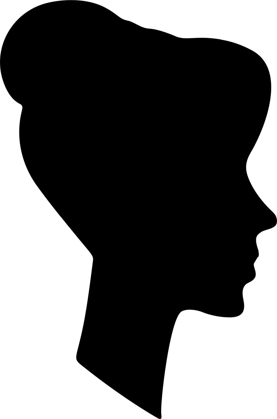 Female Profile Silhouette 3 png transparent