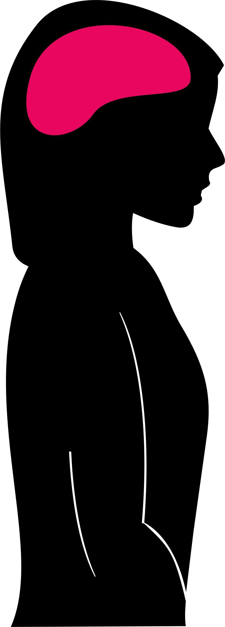 Female silhouette with brain png transparent