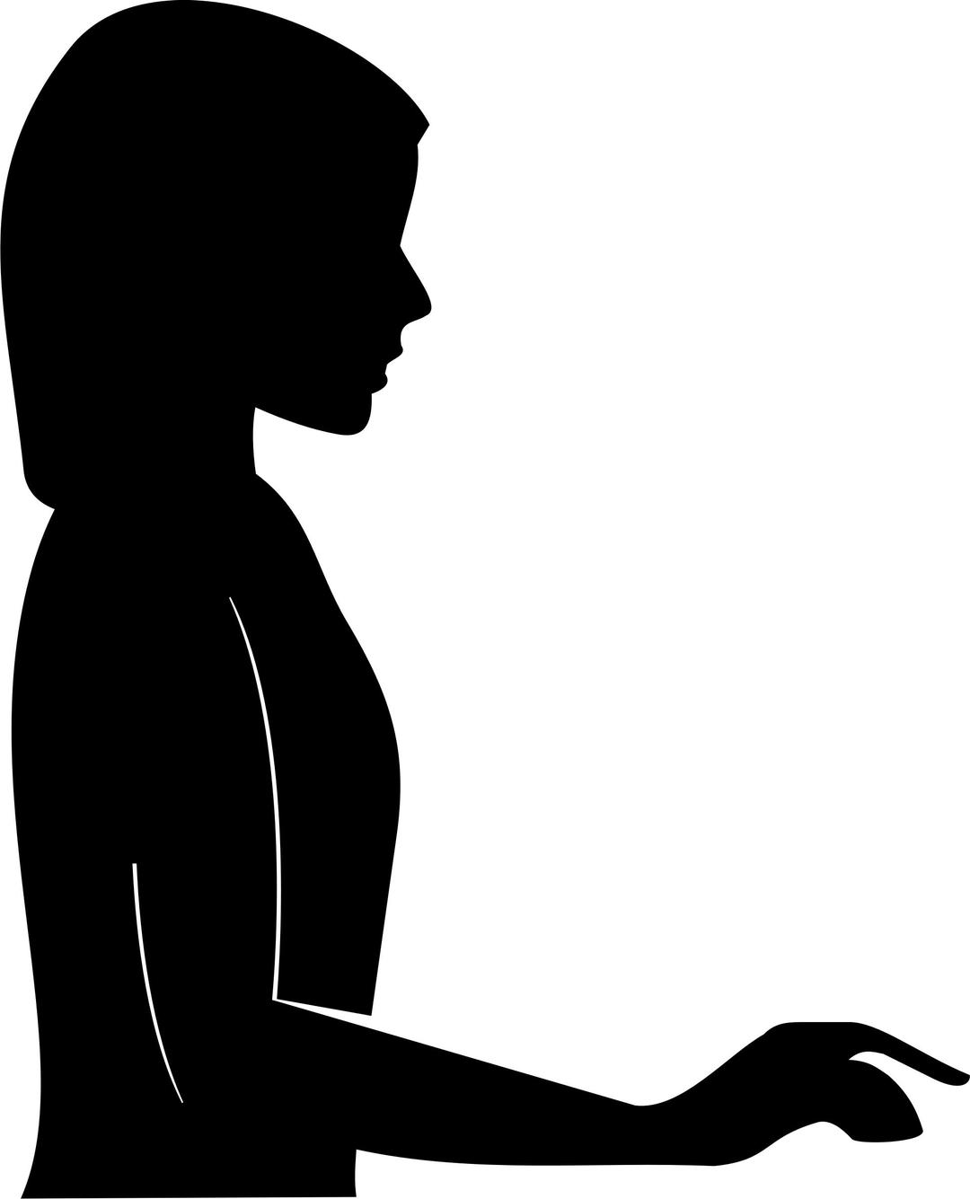 Female silhouette with extended arm png transparent