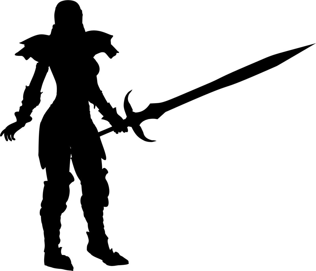Female Warrior Silhouette png transparent