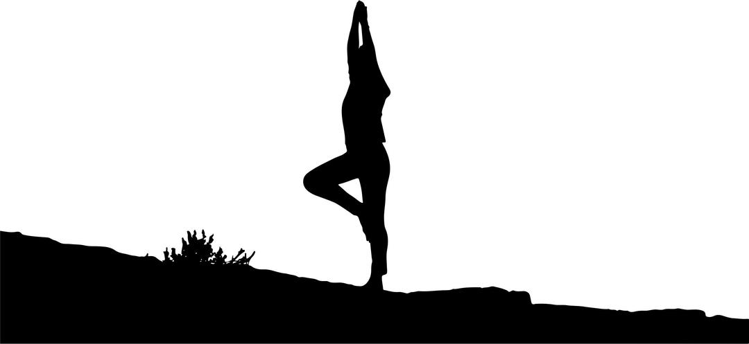 Female Yoga Pose Silhouette png transparent