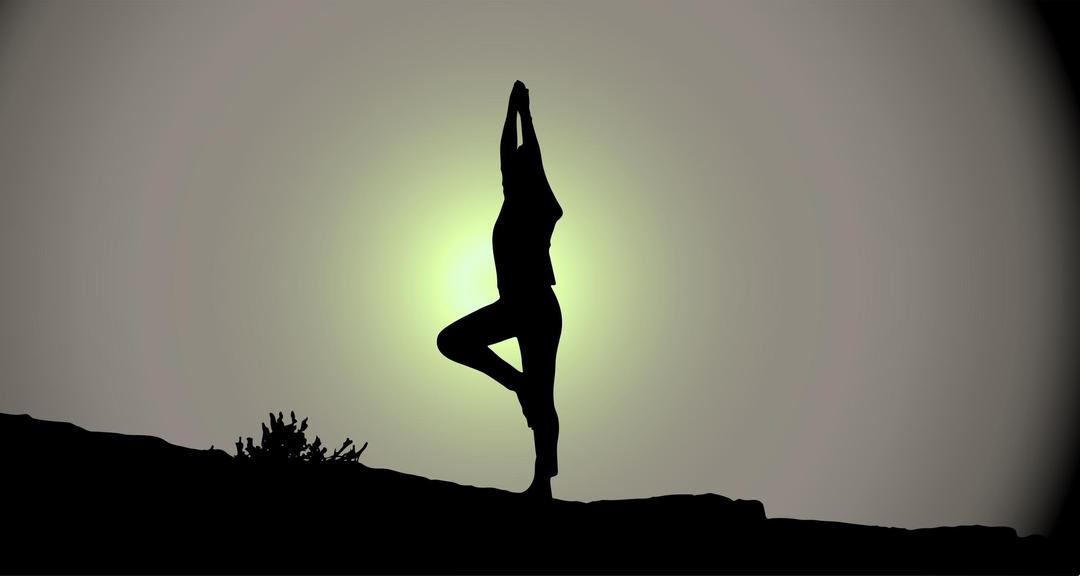 Female Yoga Pose Silhouette Sunrise png transparent