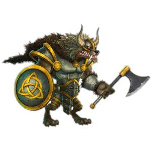 Fenrir Holding Shield and Axe png transparent