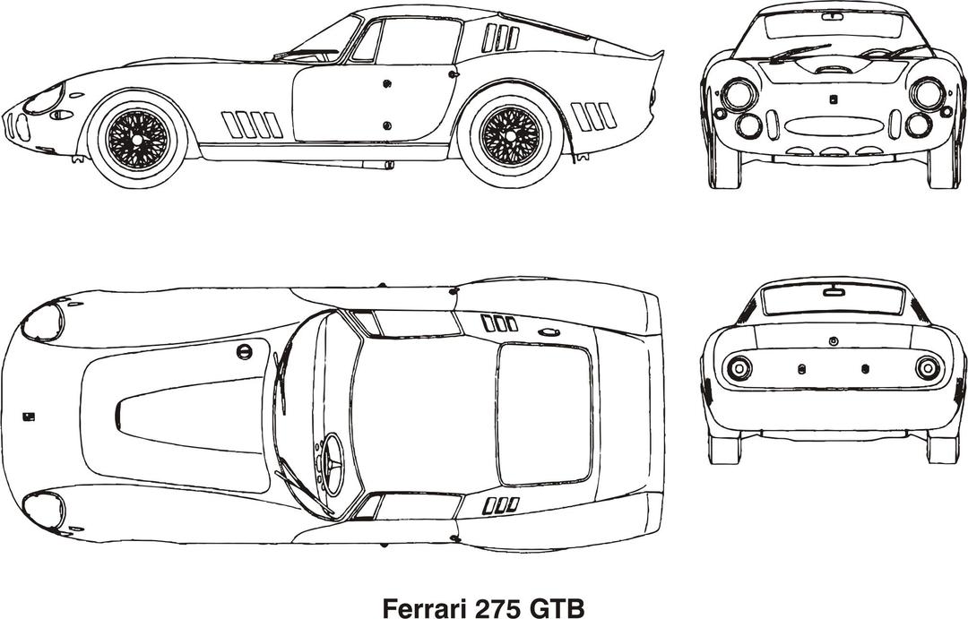 Ferrari 275 GTB, year 1964 png transparent