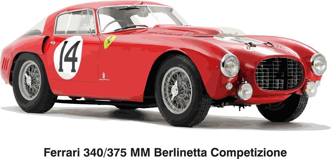 Ferrari 340/375 MM Berlinetta Competizione, year 1953 png transparent