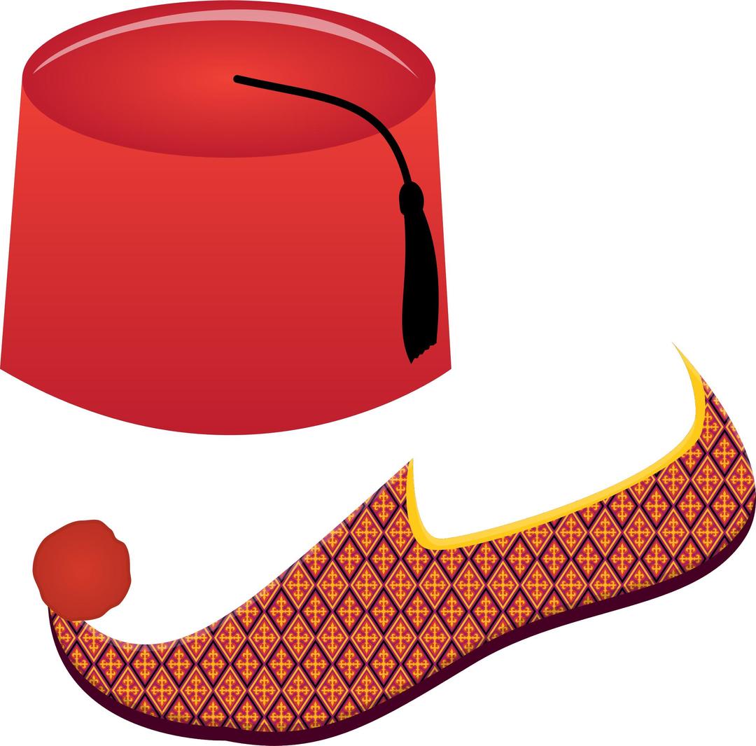 Fez and Turkish Shoe png transparent