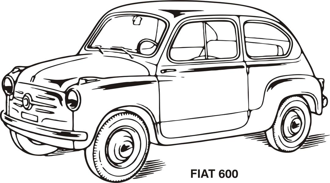Fiat 600, year 1955 png transparent