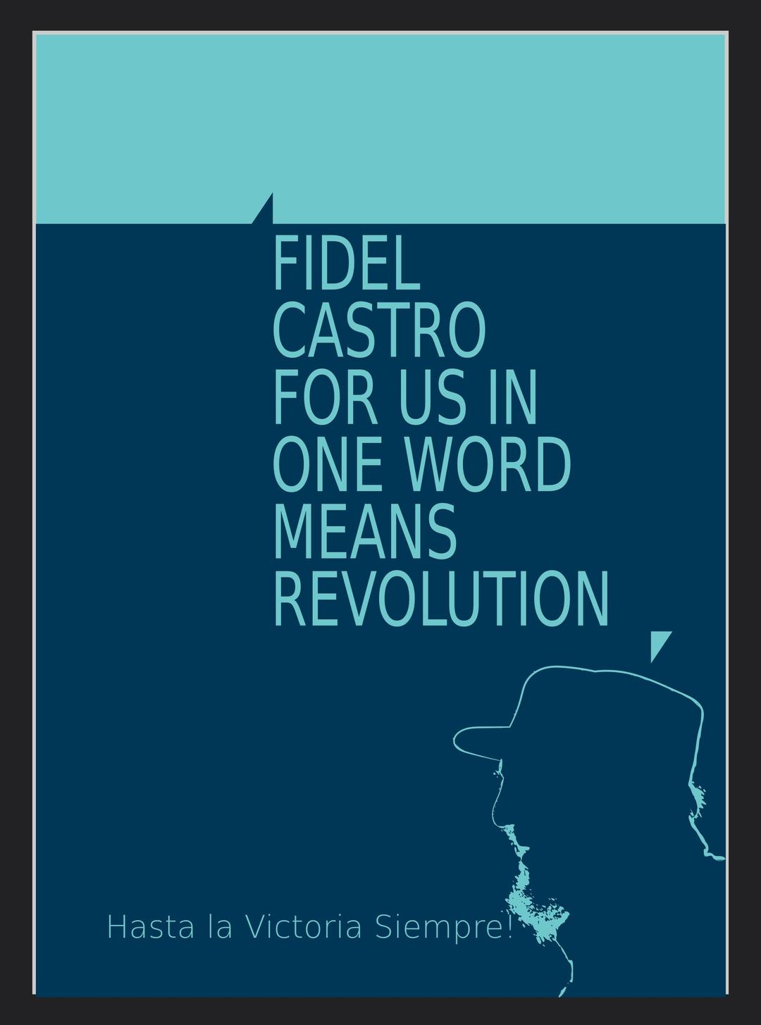 FIDEL CASTRO FOR US IN ONE WORD MEANS REVOLUTION png transparent
