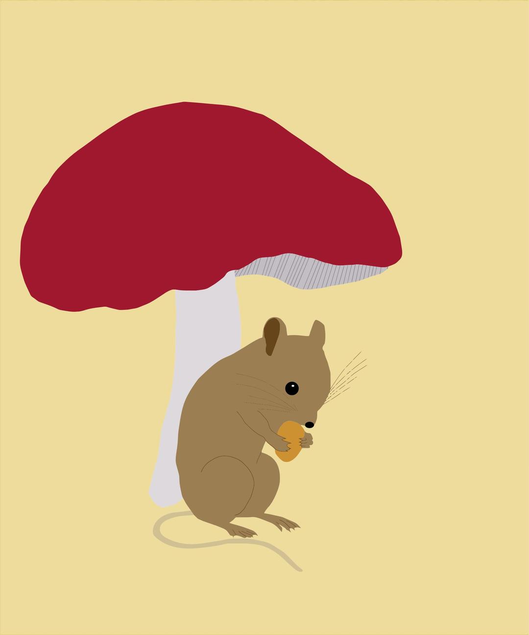 Field Mouse Under Toadstool png transparent