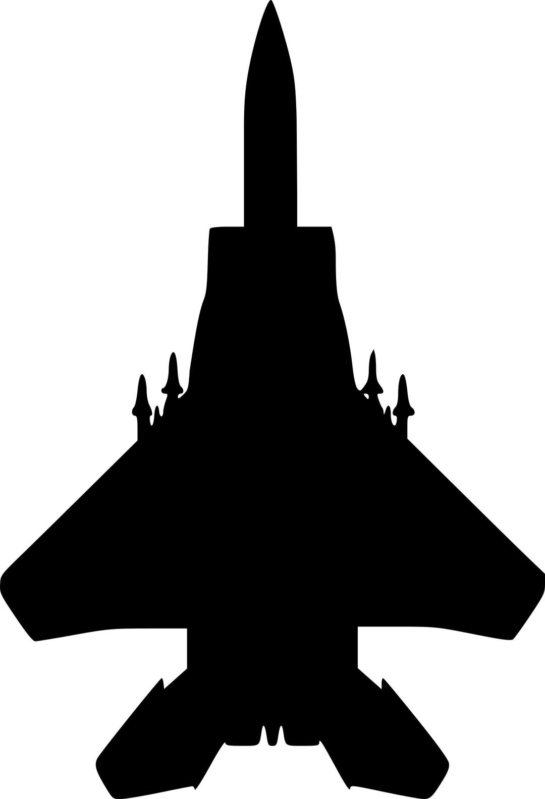 Fighter jet (top view) png transparent