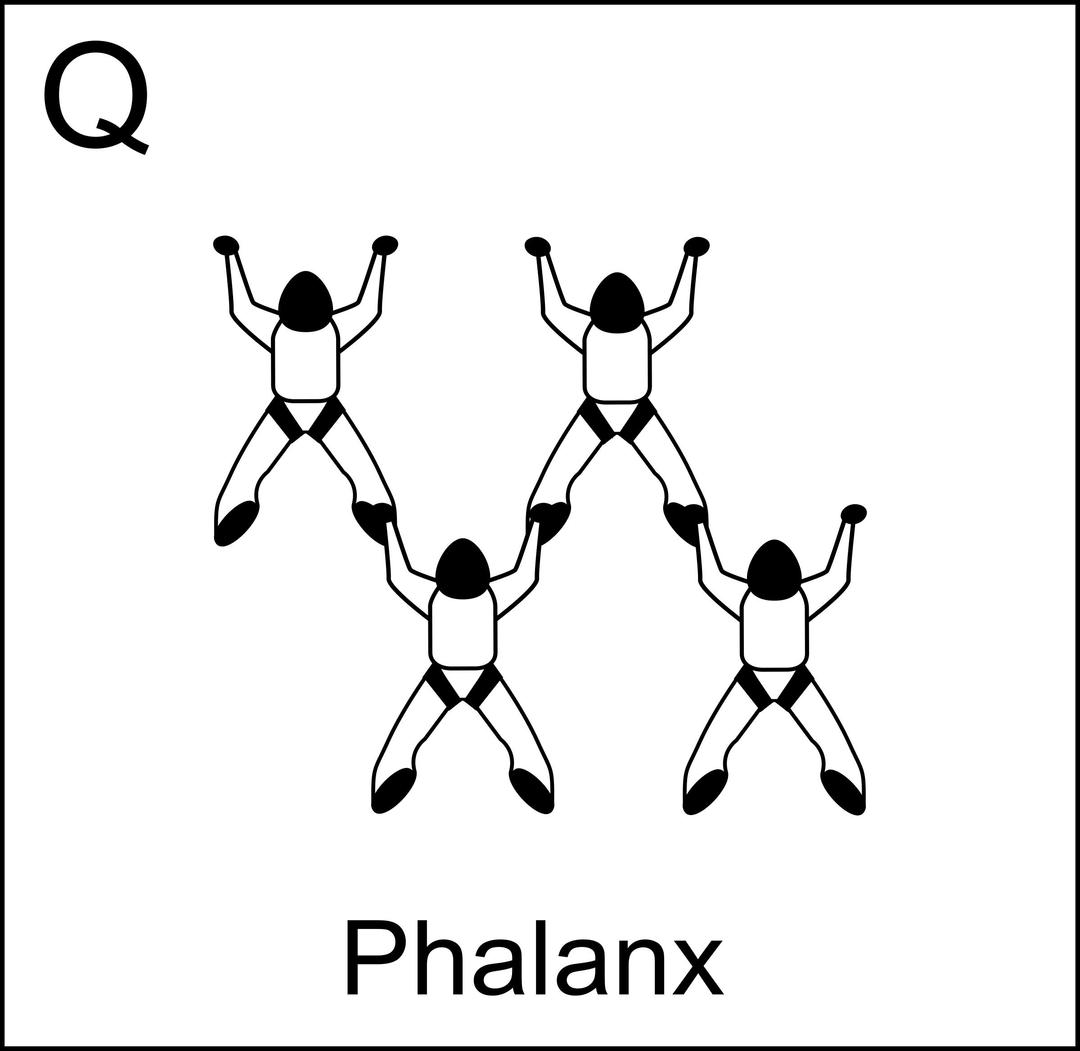 Figure Q - Phalanx, Vol relatif à 4, Formation Skydiving 4-Way png transparent