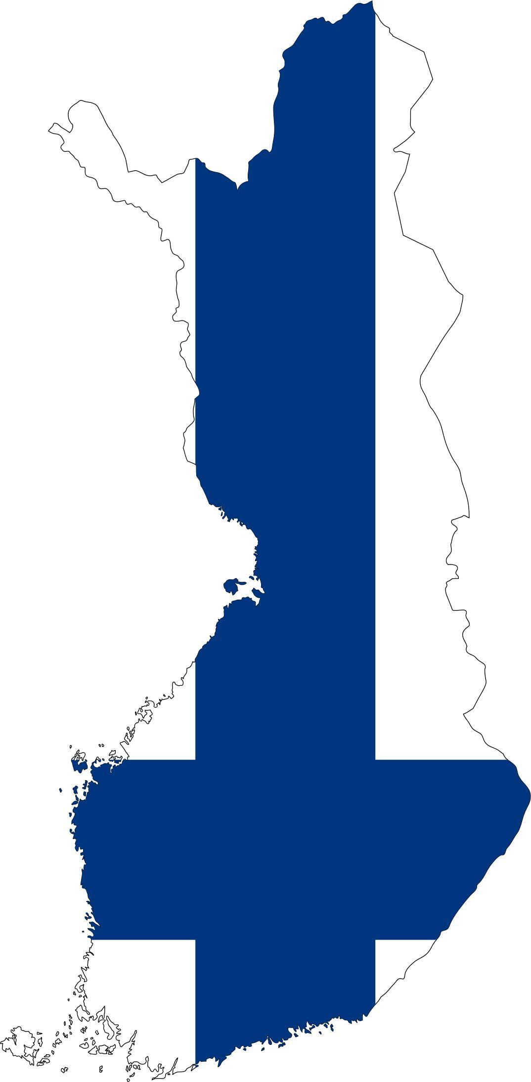 Finland Map Flag With Stroke png transparent