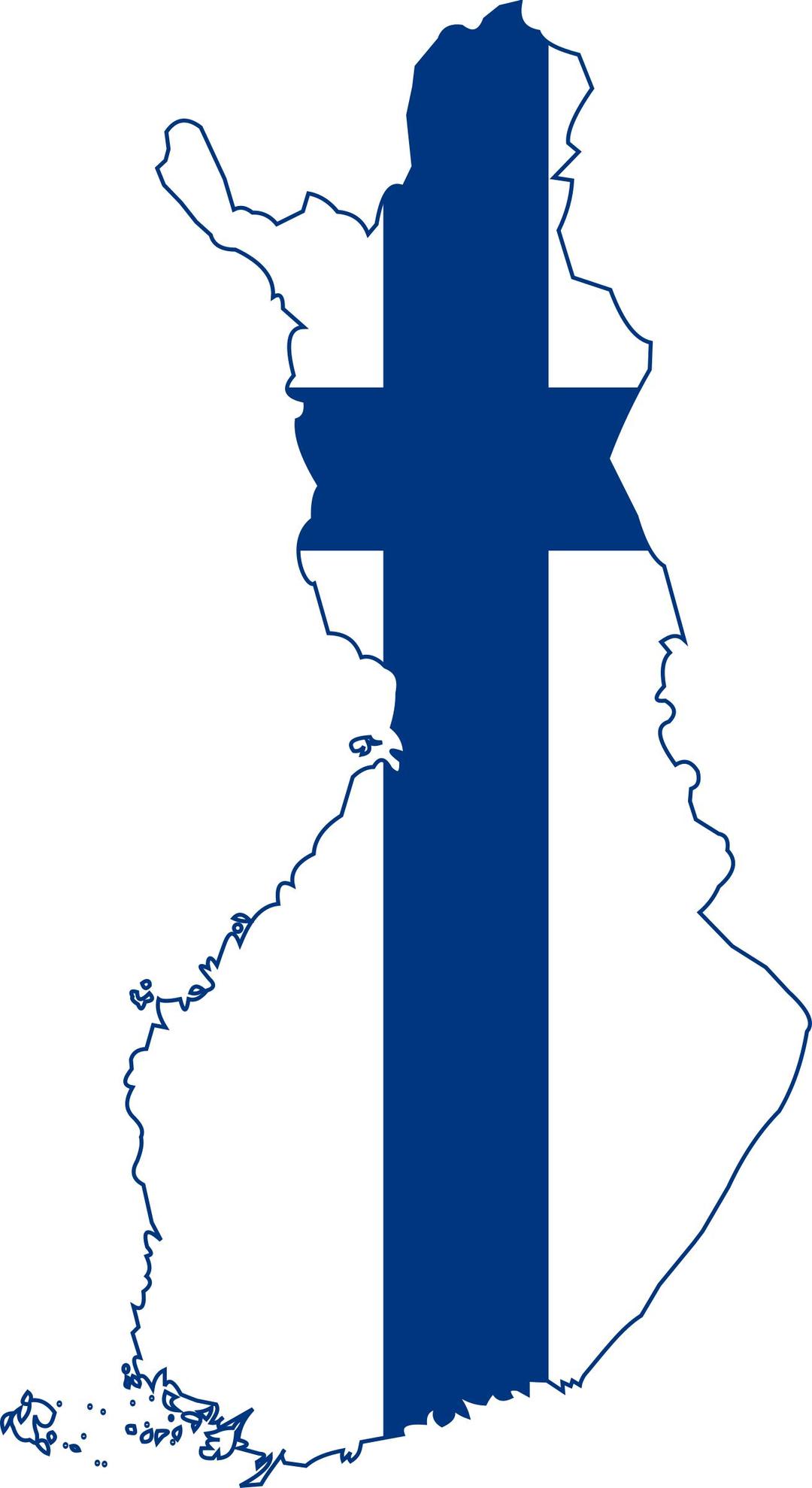 Finland map with flag png transparent