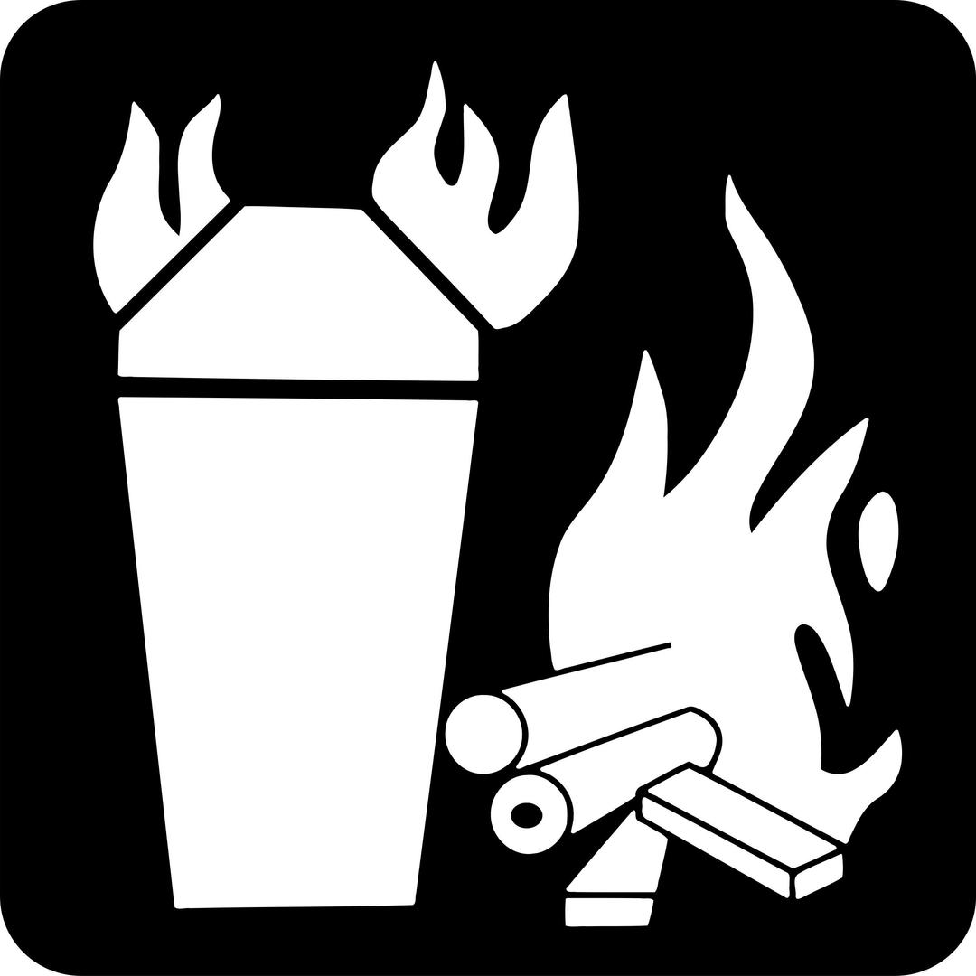 Fire extinguisher pictogram - class A png transparent
