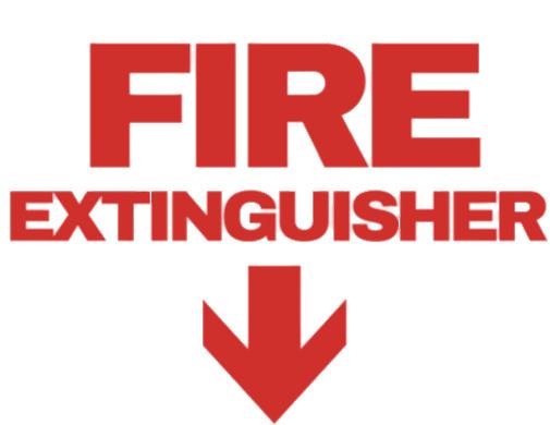 Fire Extinguisher Sign Arrow Down png transparent