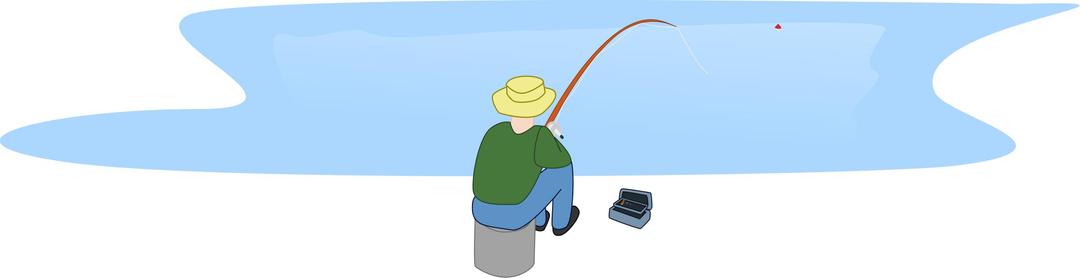 Fisherman fishing sitting by a lake png transparent