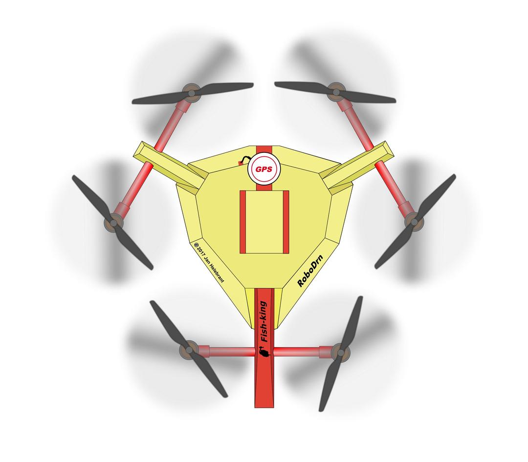"Fish-King" drone / UAV - top view png transparent