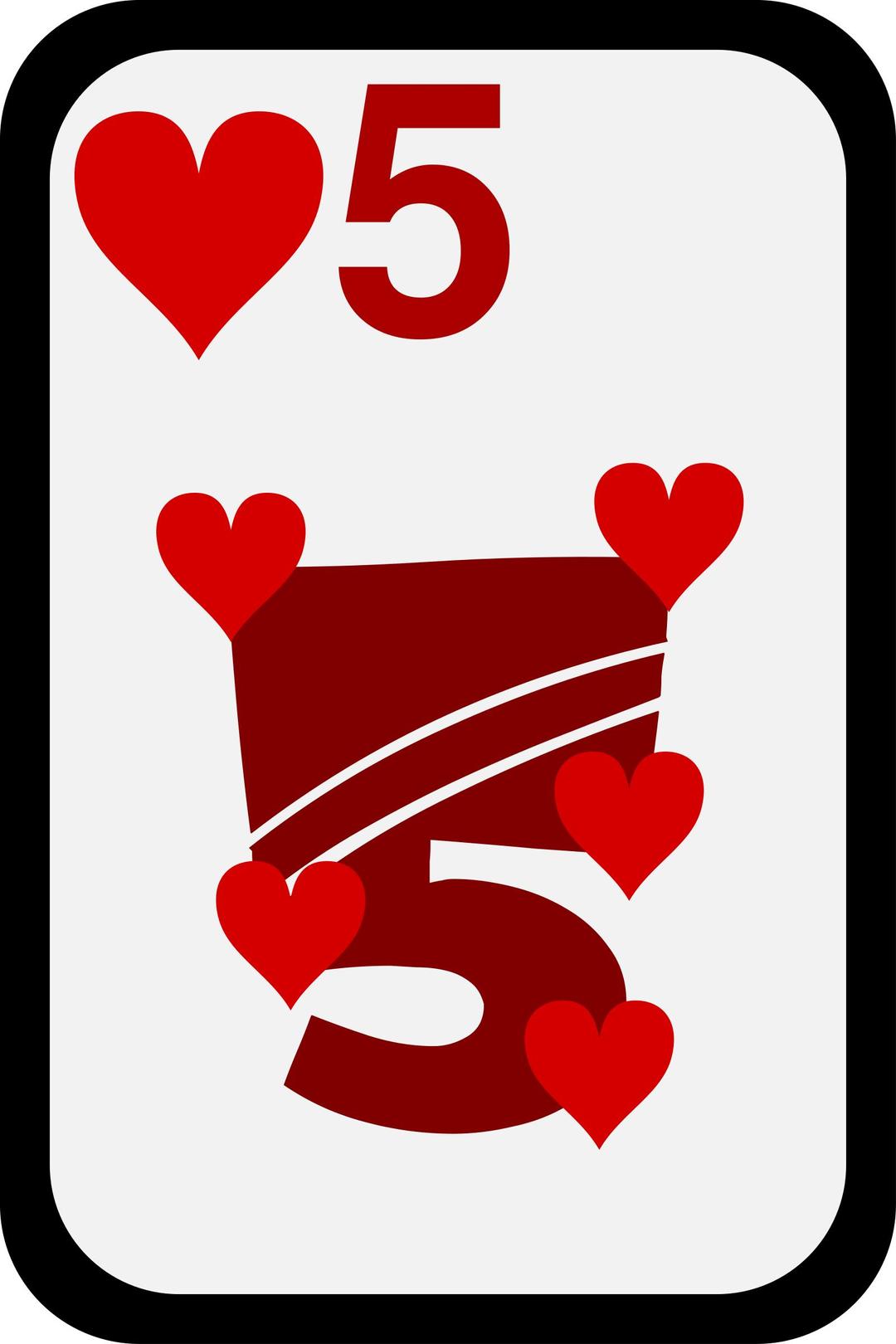 Five of Hearts png transparent