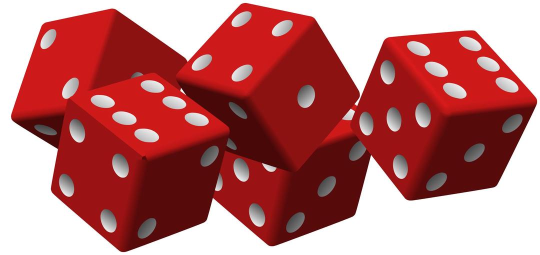 five red dice png transparent