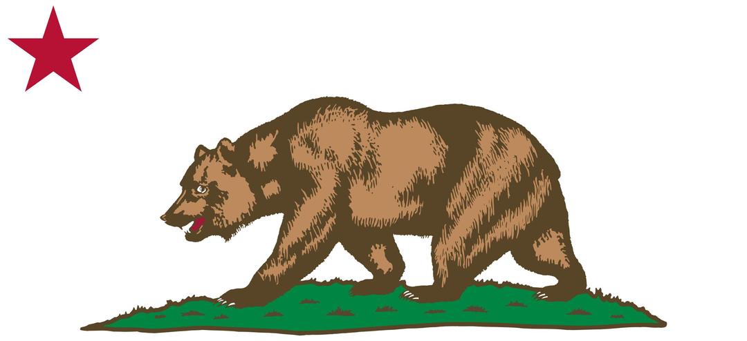 Flag of California - Bear, Plot and Star  png transparent