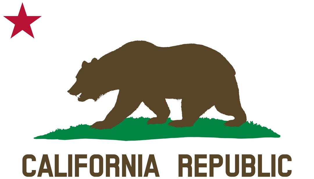 Flag of California (Bear, Star, Plot, Title, Solid) png transparent