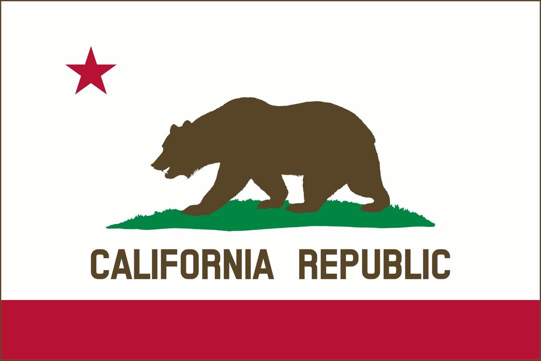 Flag of California (solid, color, border)  png transparent