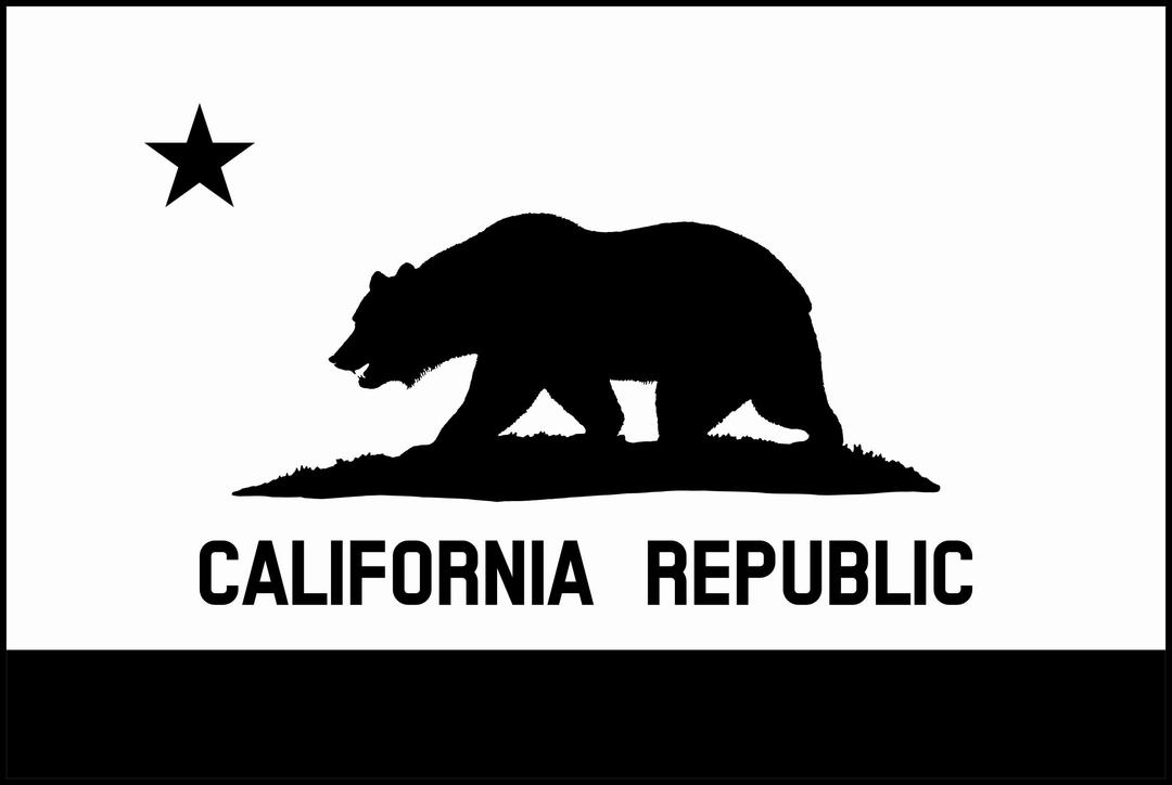 Flag of California (thick border, monochrome, solid)  png transparent