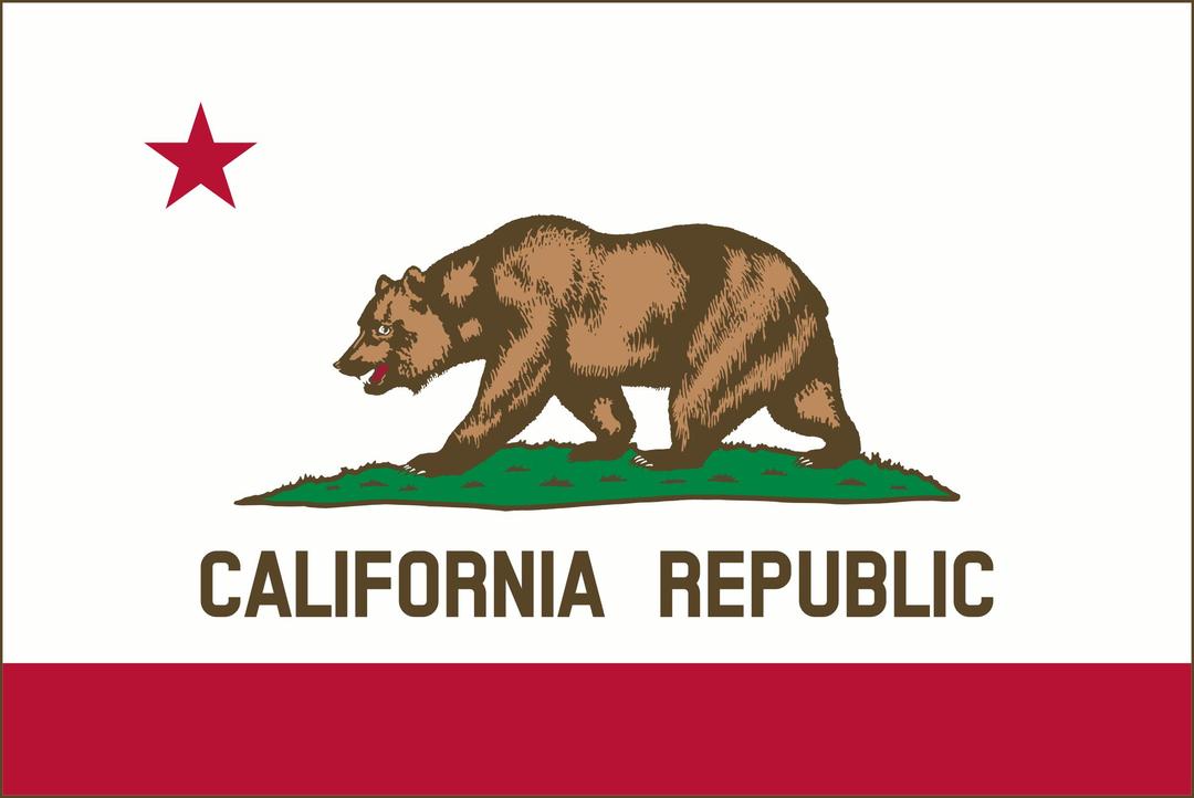 Flag of California (thin border) png transparent
