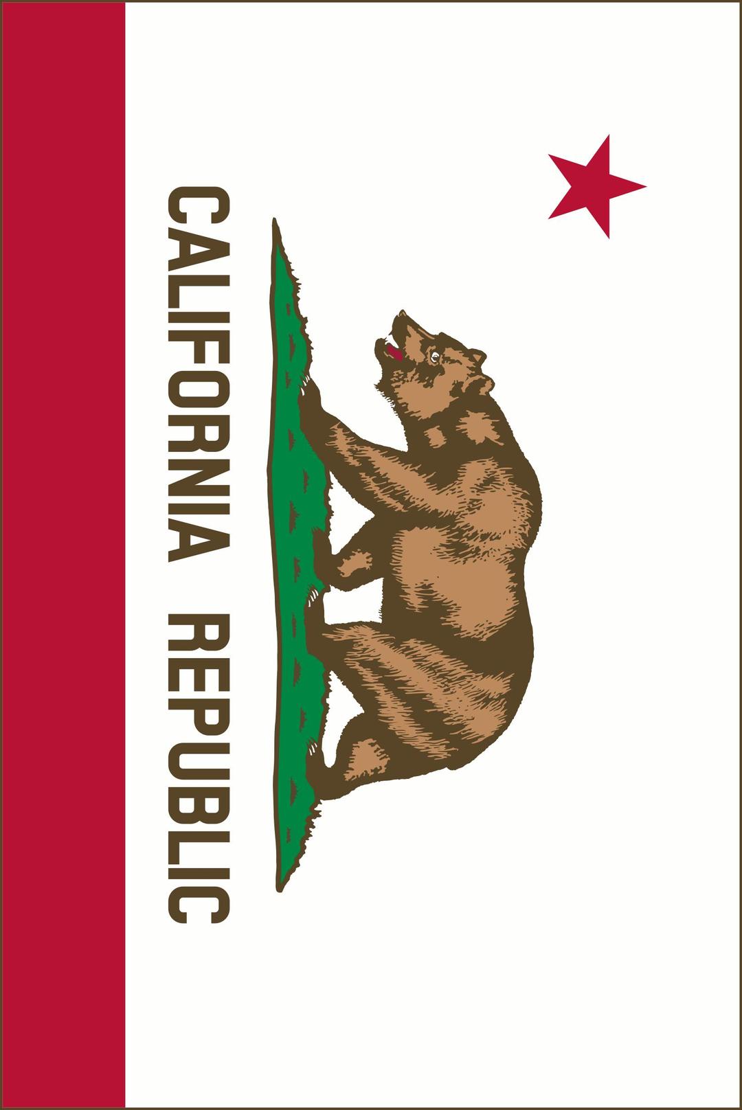 Flag of California (Vertical, thin border) png transparent