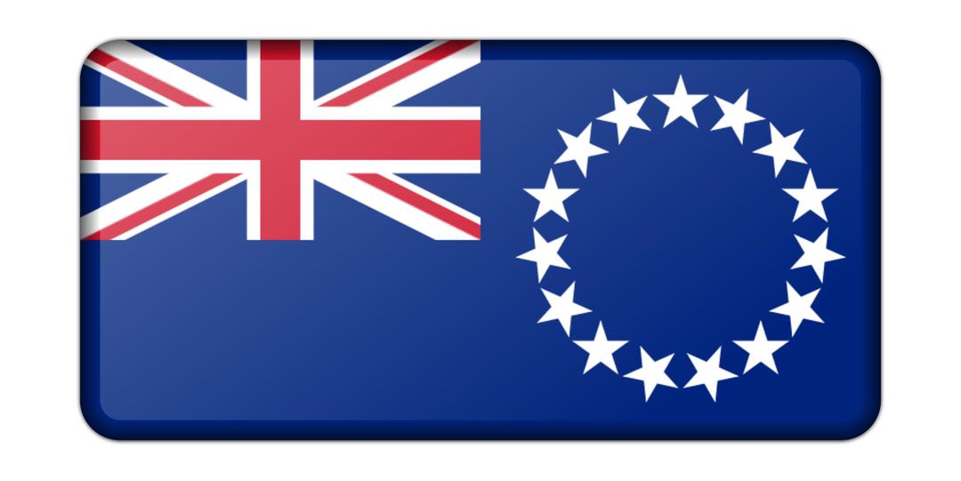 Flag of Cook Islands (bevelled) png transparent