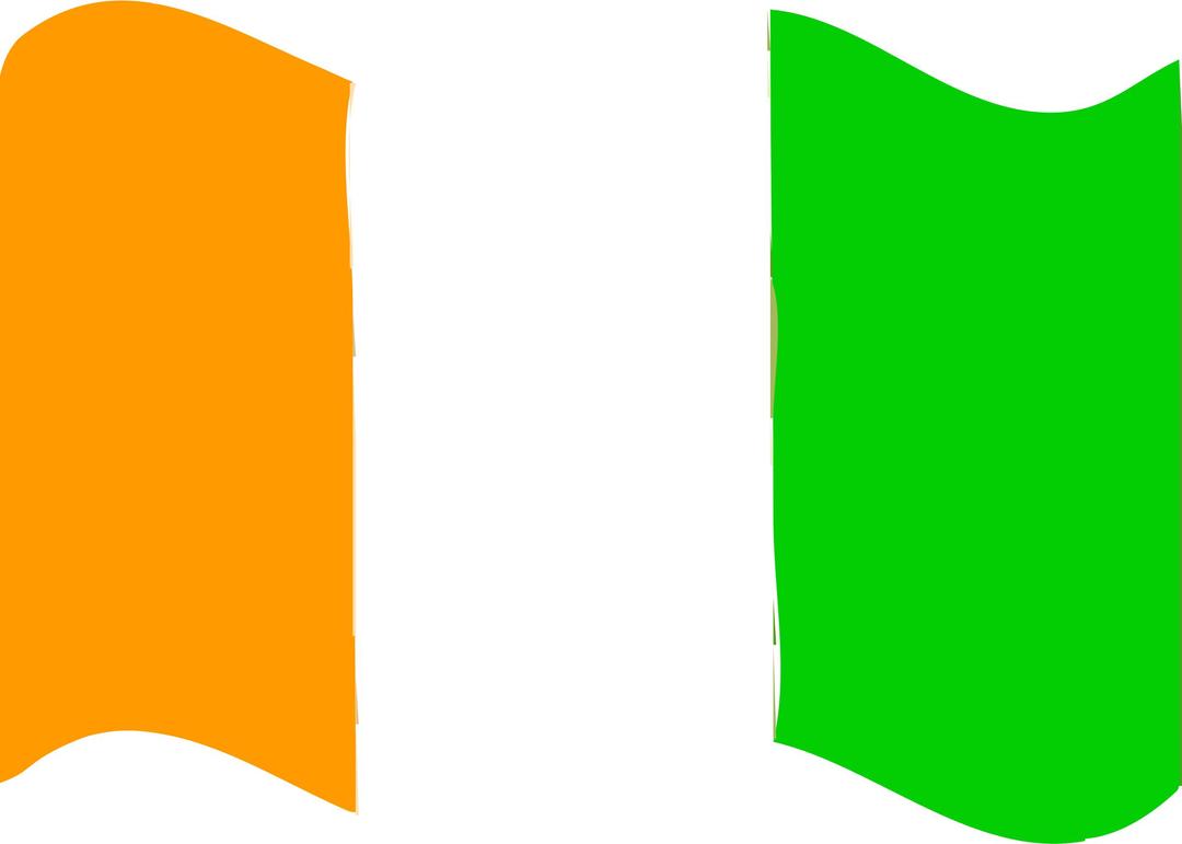 Flag of Cote dIvoire wave png transparent