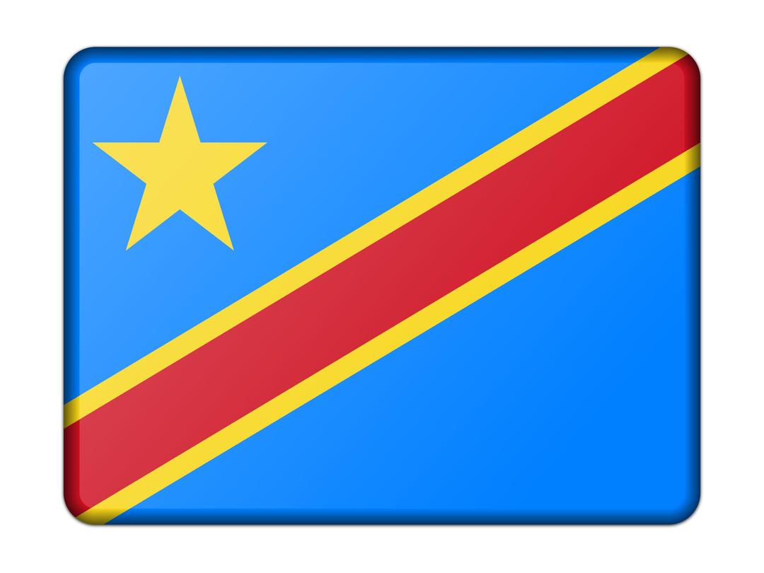Flag of Democratic Republic of the Congo (bevelled) png transparent