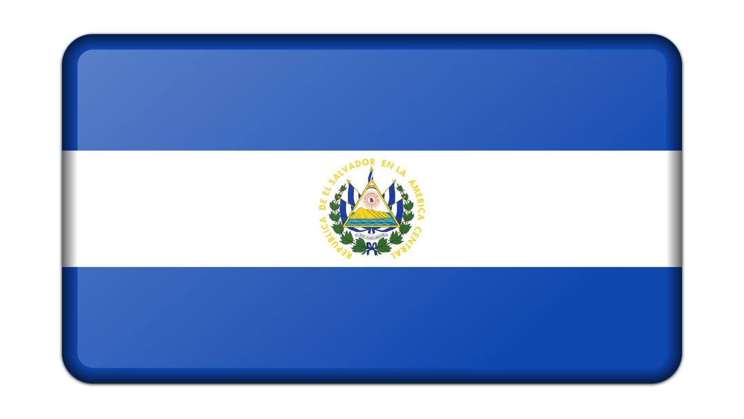 Flag of El Salvador (bevelled) png transparent