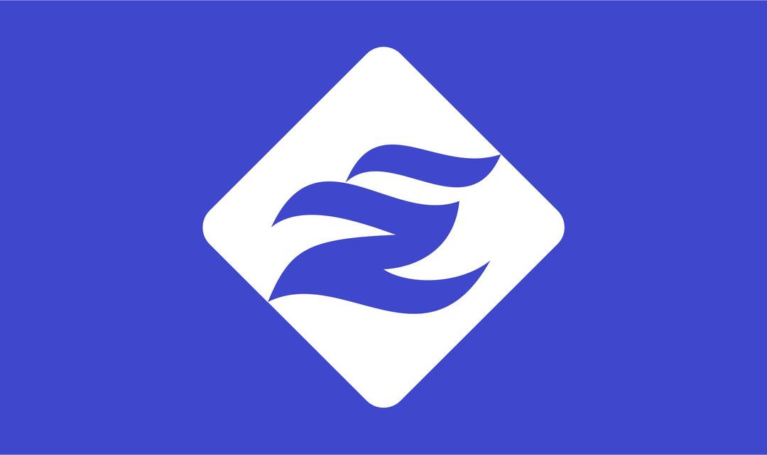 Flag of Esashi, Soya, Hokkaido (blue version) png transparent