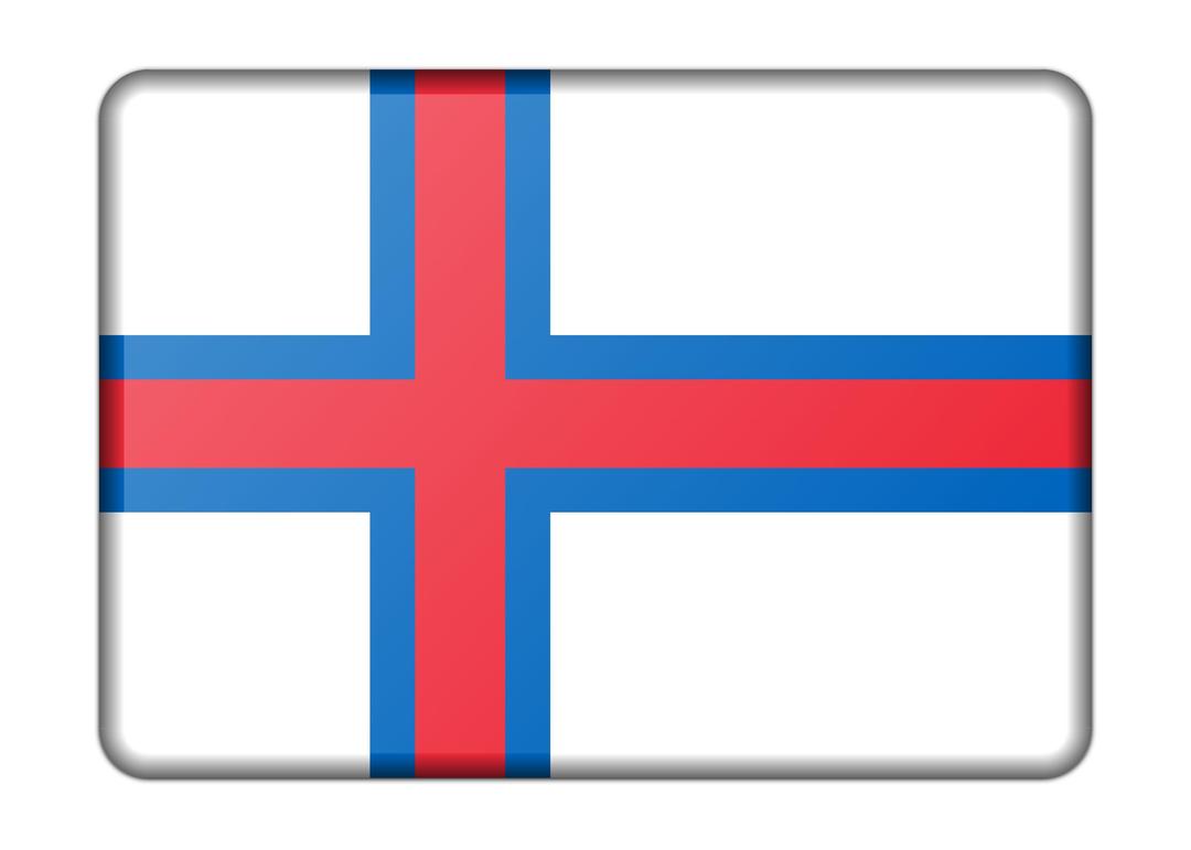 Flag of Faroe Islands (bevelled) png transparent