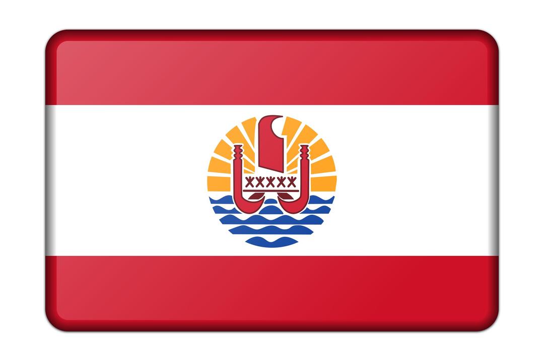 Flag of French Polynesia (bevelled) png transparent