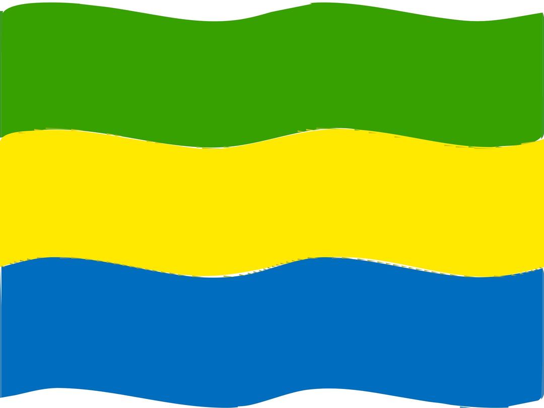 Flag of Gabon wave png transparent