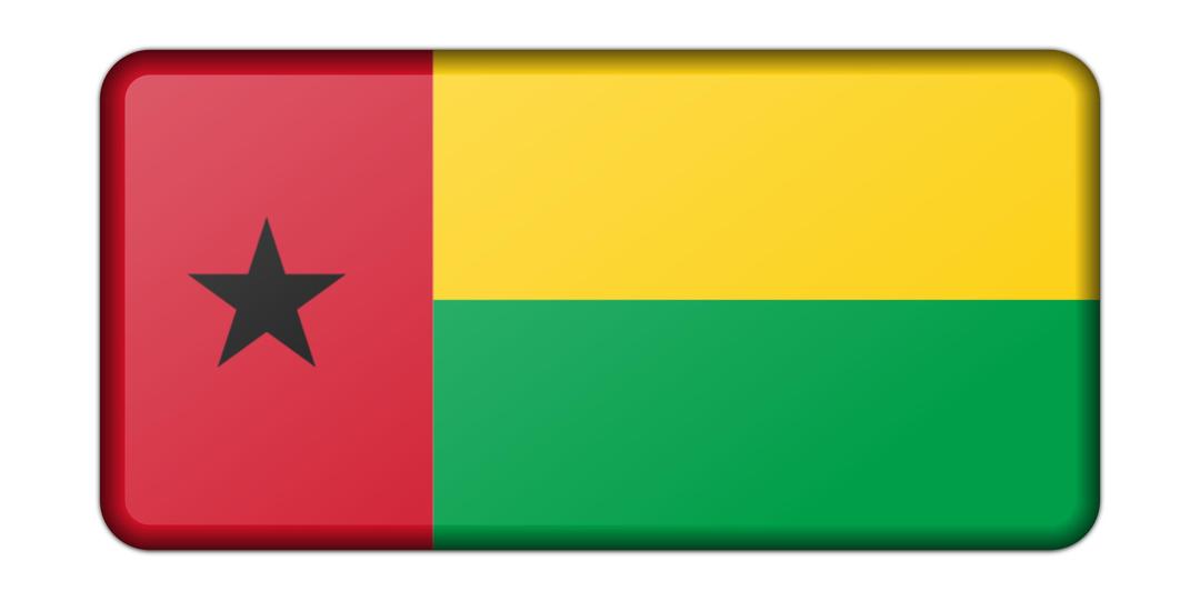 Flag of Guinea Bissau (bevelled) png transparent