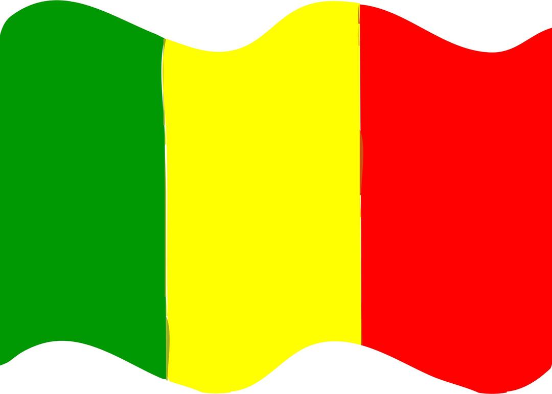 Flag of Mali wave png transparent