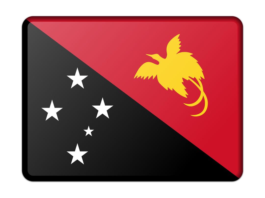 Flag of Papua New Guinea (bevelled) png transparent