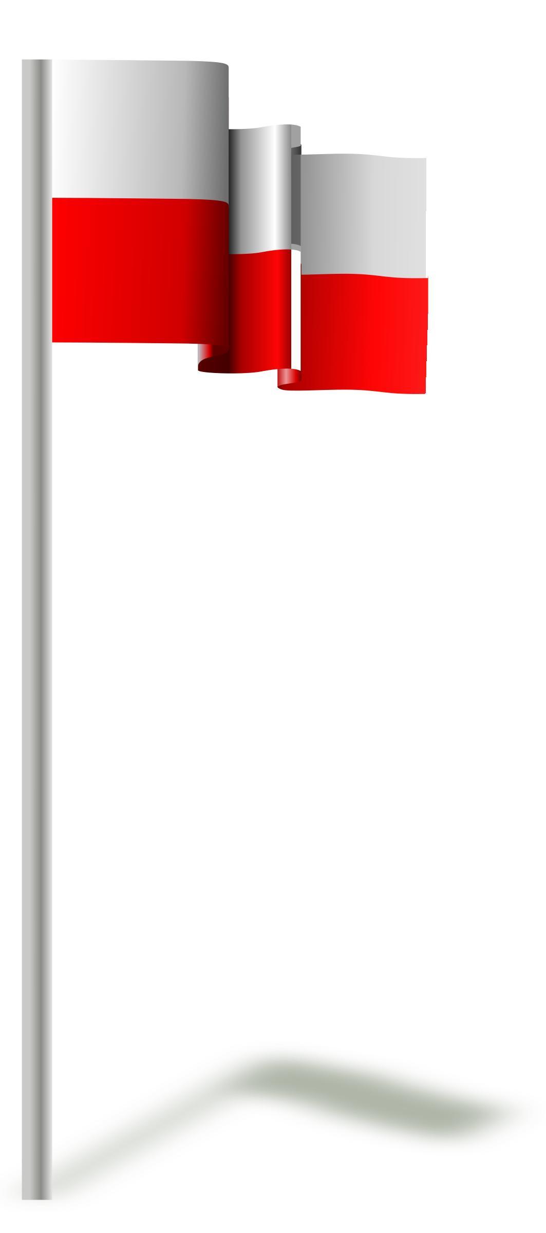 Flag of Poland (wind) png transparent