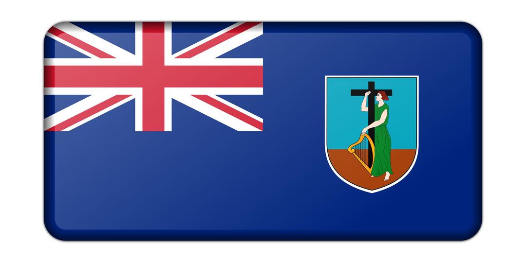 Flag of the Monserrat (bevelled) png transparent