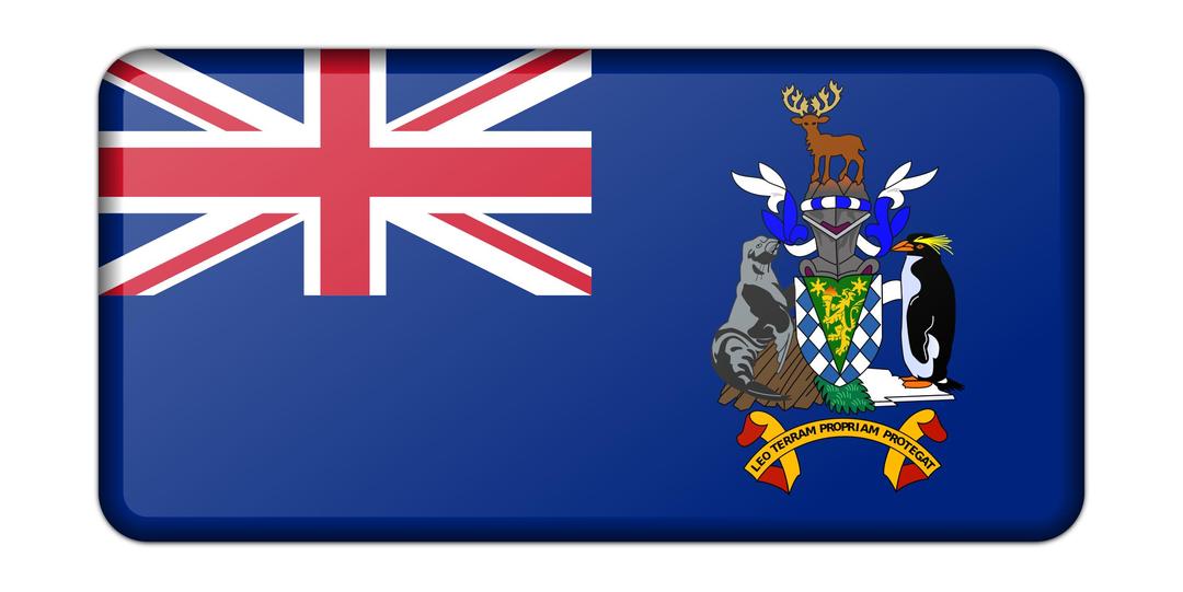 Flag of the South Georgia and South Sandwich Islands (bevelled) png transparent