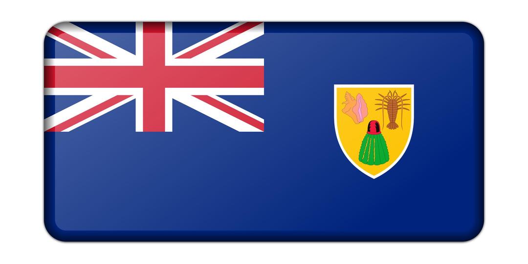 Flag of the Turks and Caicos Islands (bevelled) png transparent