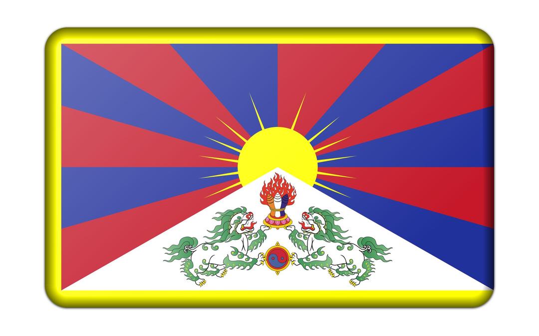 Flag of Tibet (bevelled) png transparent