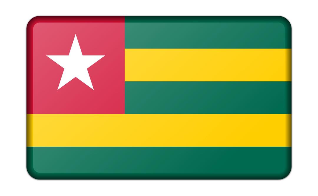 Flag of Togo (bevelled) png transparent