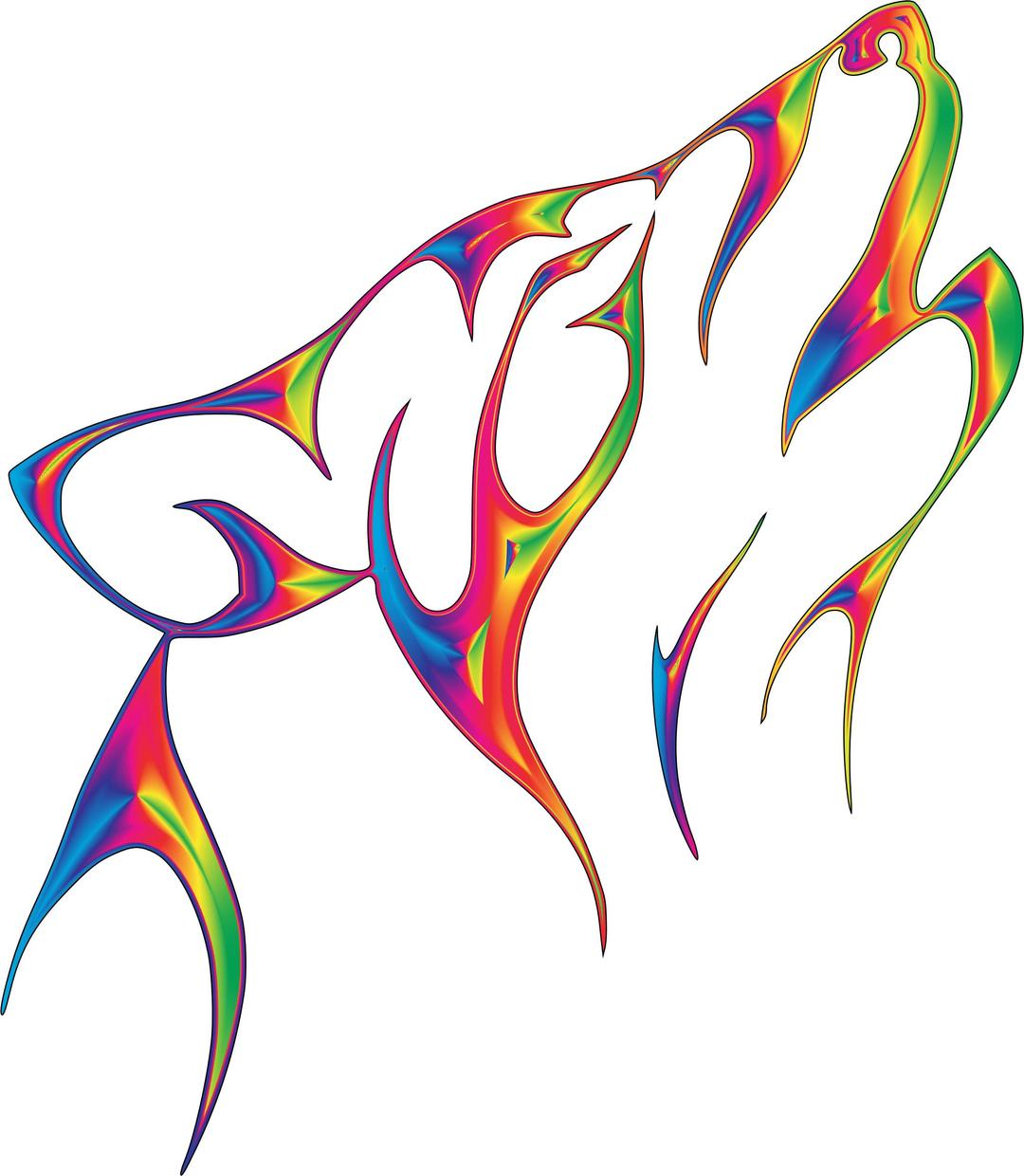 Flame Tribal Wolf No Background png transparent