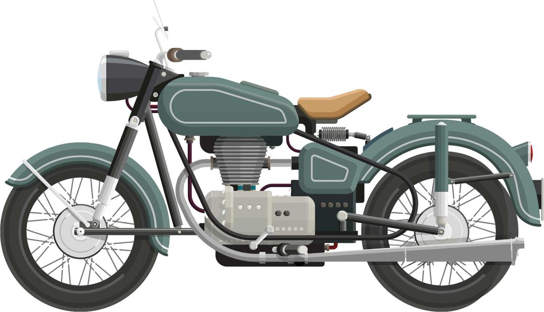 Flat Shaded Classic Motorcycle png transparent