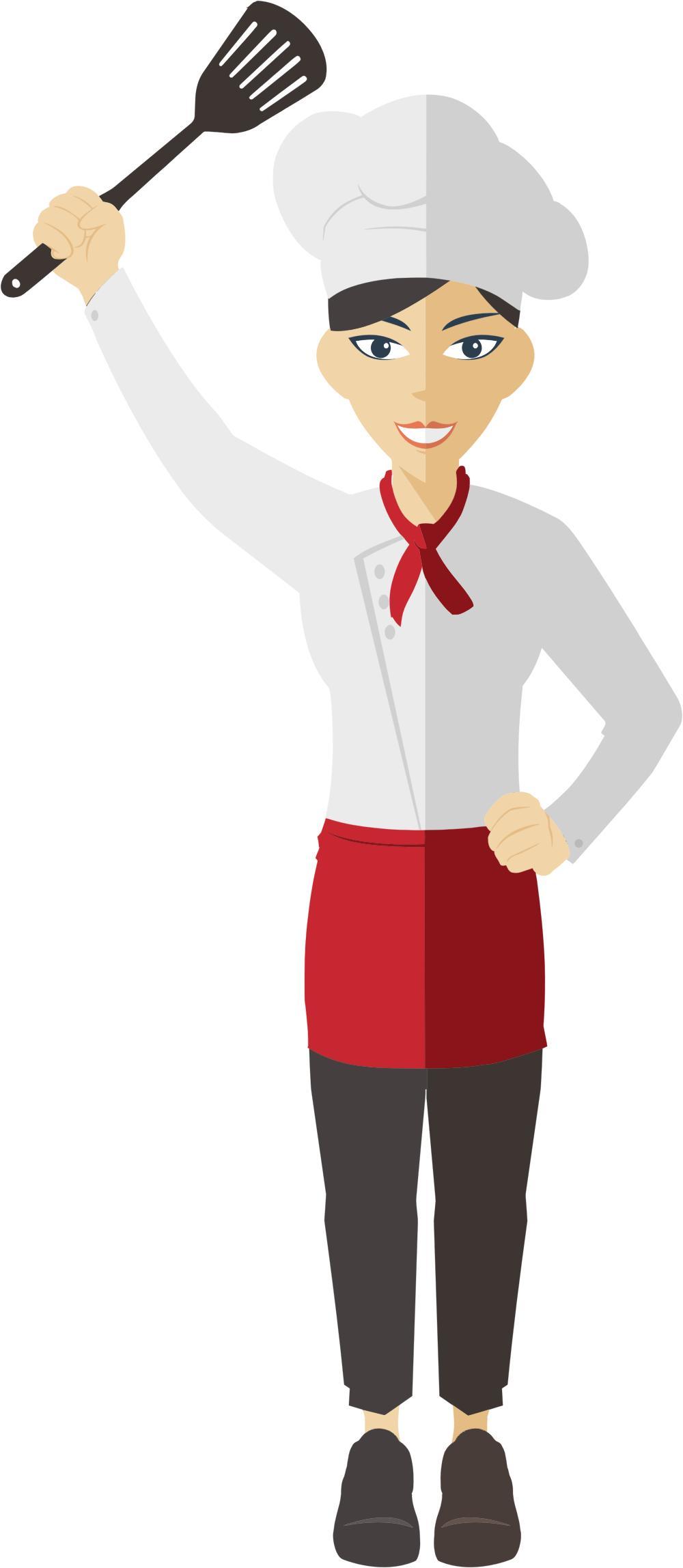 Flat Shaded Female Chef png transparent