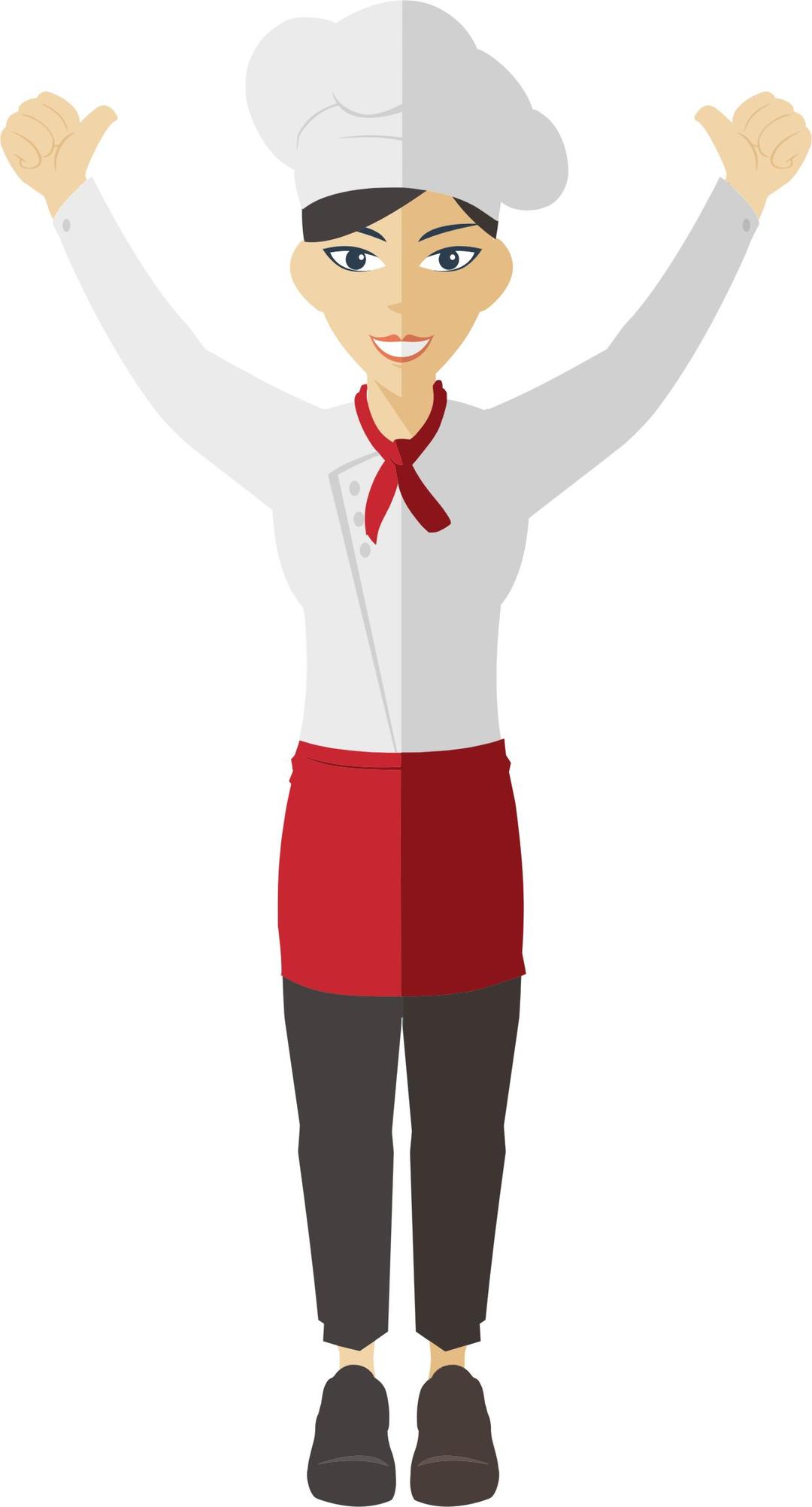Flat Shaded Female Chef 3 png transparent